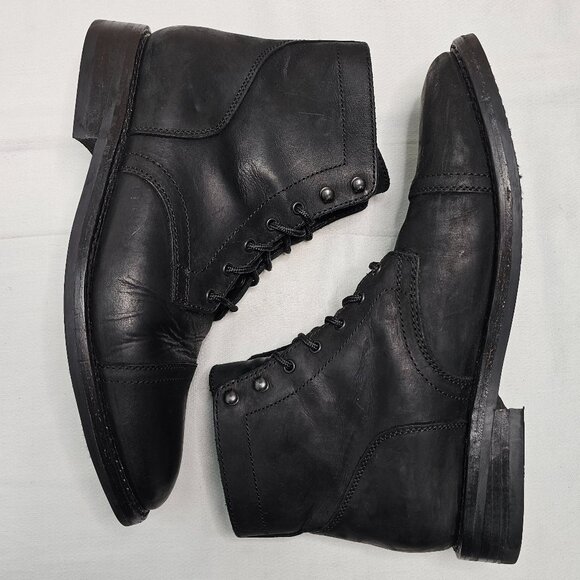Thursday Boot Co. Captain Cap Toe Matte Black Leather Boots Men’s Size 11.5 - Picture 7 of 10